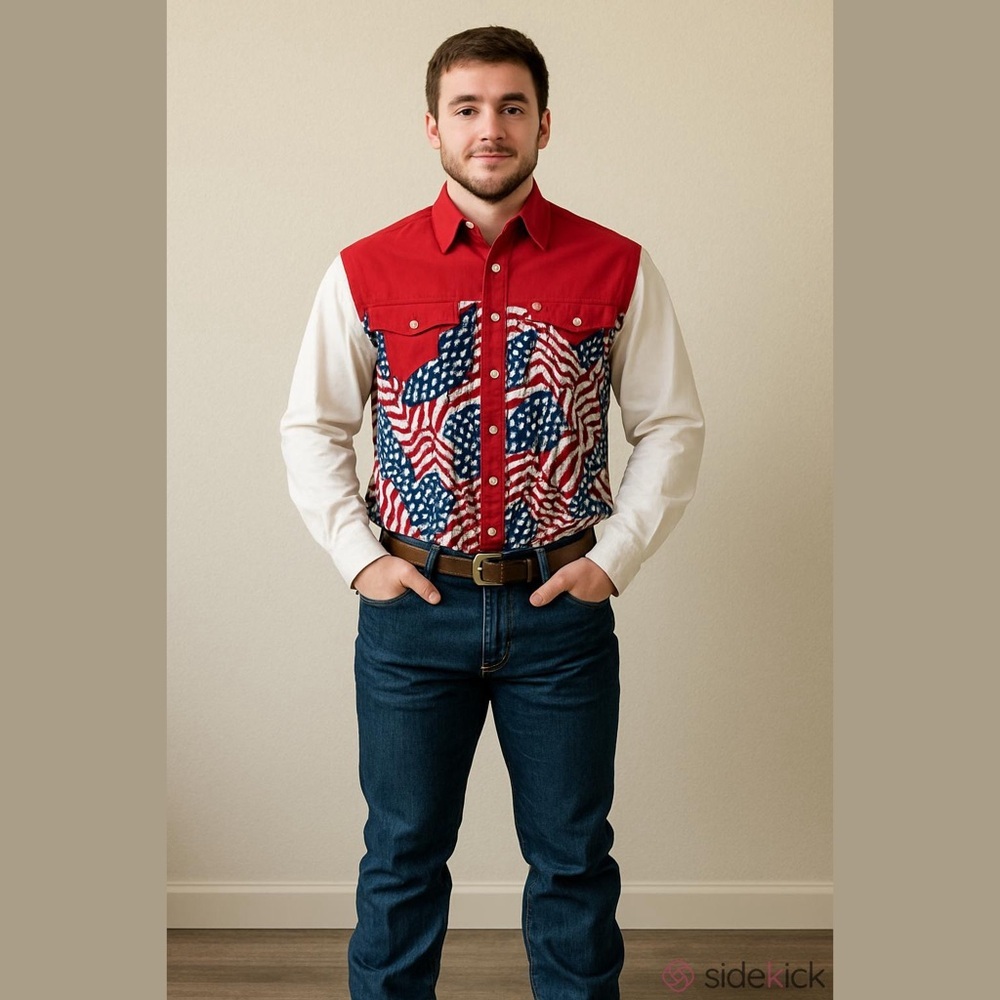 Boot n Scoot American Flag Western Shirt